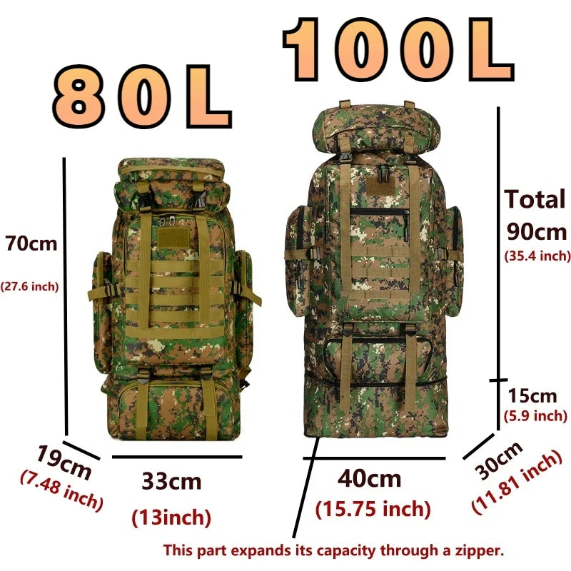 Mochila De Camping Tactica 80L/100L