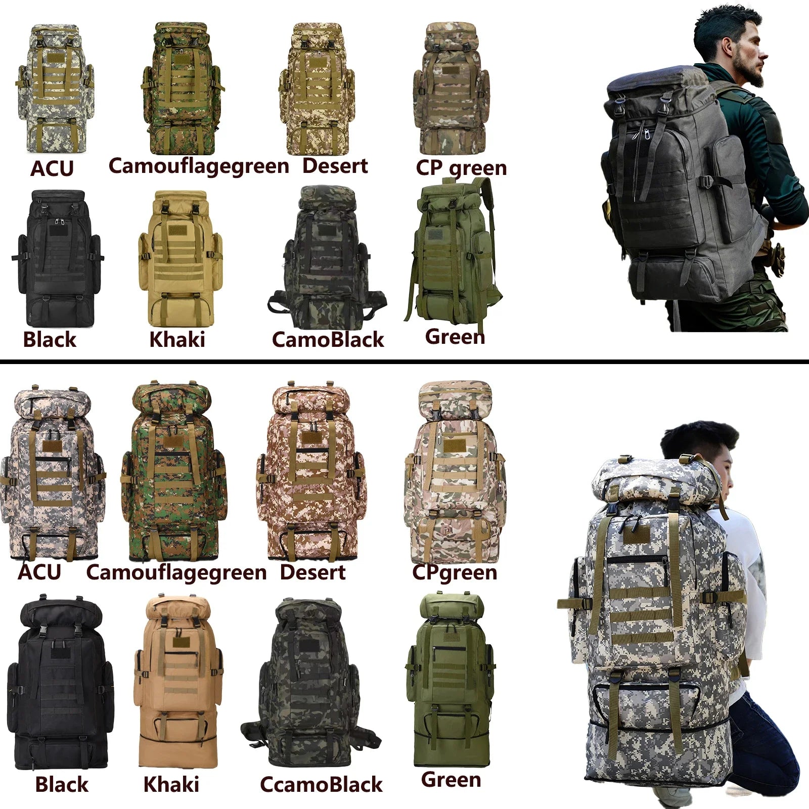 Mochila De Camping Tactica 80L/100L
