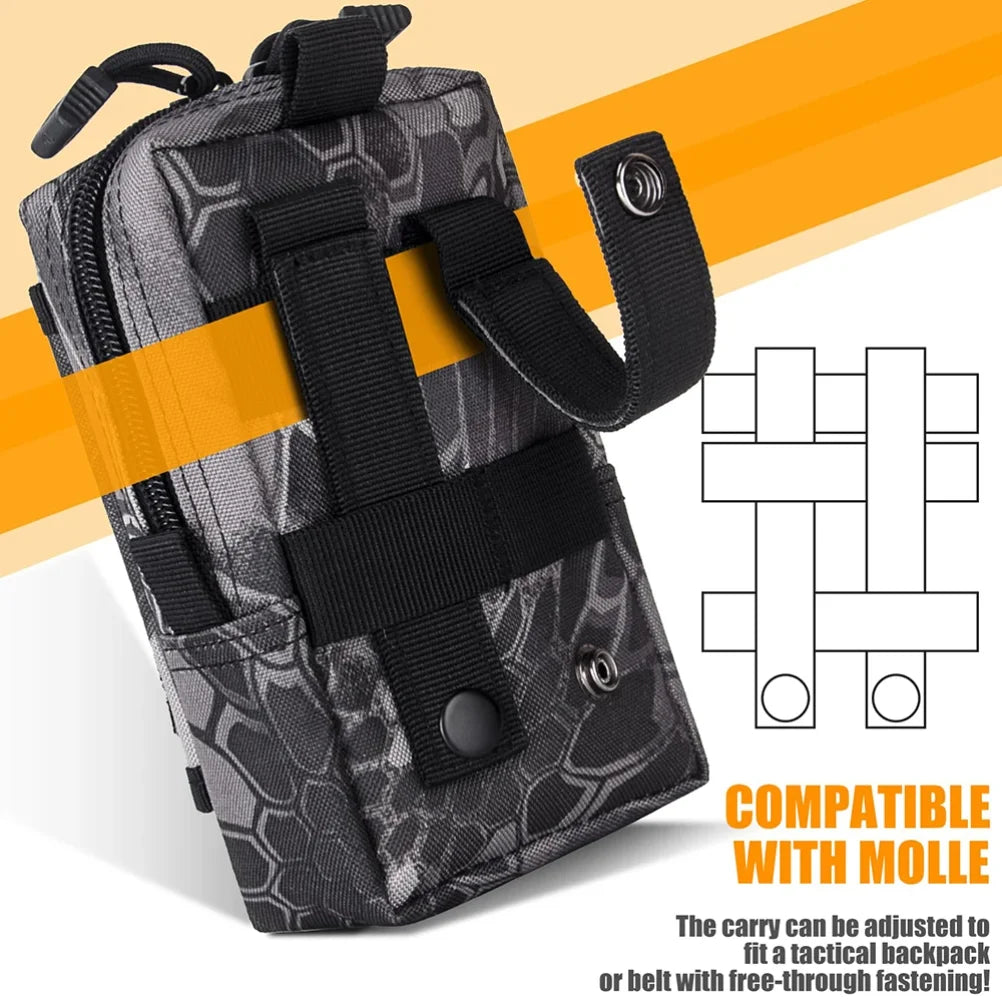 Tactical MOLLE EDC Utility Waist Bag & Cell Phone Pouch Compact Gadget Organizer Vest Pack Purse Smartphone Holster