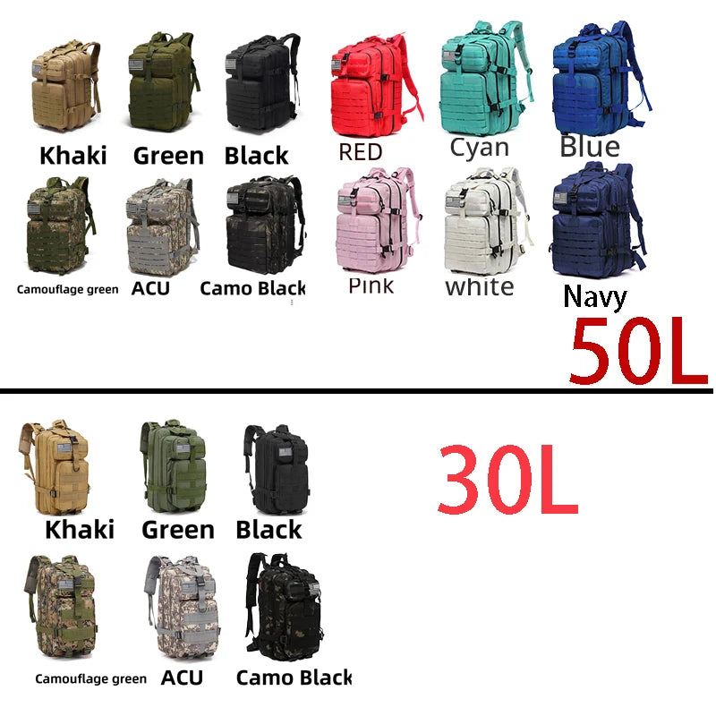 Mochila Impermeable De Nailon 1000D De 30L/50L